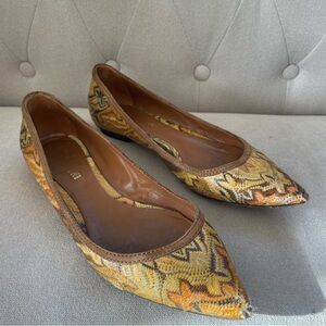 Authentic MISSONI Women's Patterned Flats Size 38